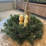 LED kaars | wax | lichtroze/warm wit | ø8,4x23cm