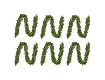 Norton kerstguirlande set van 6 | groen met LED lampjes | 180cm
