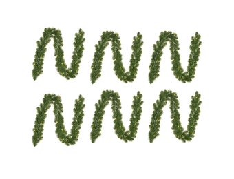 Norton kerstguirlande set van 6 | groen met LED lampjes | 270cm