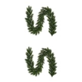 Glendon kerstguirlande set van 2 | groen met bevroren details | 180cm