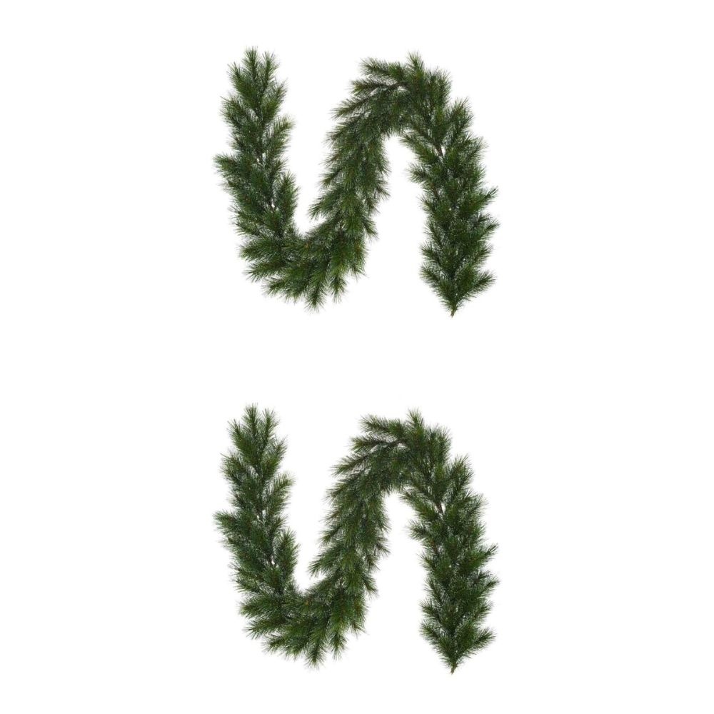 Glendon kerstguirlande set van 2 | groen met bevroren details | 180cm