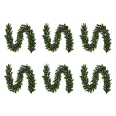Glendon kerstguirlande set van 6 | groen met bevroren details | 180cm