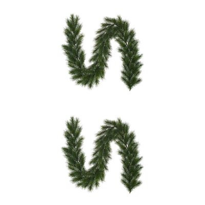 Glendon kerstguirlande set van 2 | groen met bevroren details | 270cm