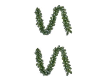 Norton Frosted kerstguirlande set van 2 | groen met sneeuw details | 180cm