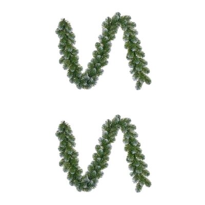 Norton Frosted kerstguirlande set van 2 | groen met sneeuw details | 180cm