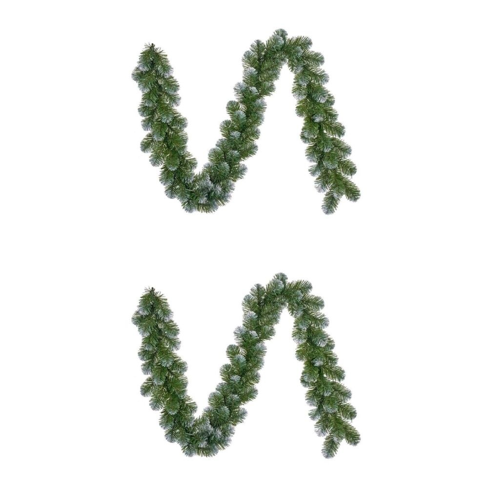 Norton Frosted kerstguirlande set van 2 | groen met sneeuw details | 180cm