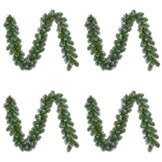 Norton Frosted kerstguirlande set van 4 | groen met sneeuw details | 180cm