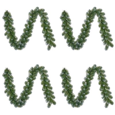 Norton Frosted kerstguirlande set van 4 | groen met sneeuw details | 180cm