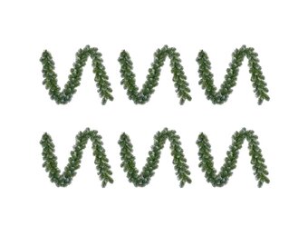 Norton Frosted kerstguirlande set van 6 | groen met sneeuw details | 180cm