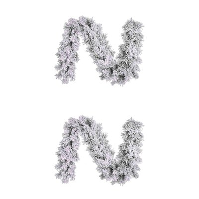 Dinsmore kerstguirlande set van 2 | wit/met sneeuw | 270cm