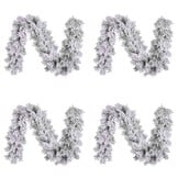 Dinsmore kerstguirlande set van 4 | wit/met sneeuw | 270cm