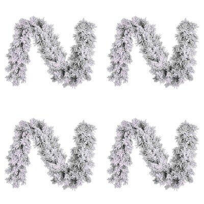 Dinsmore kerstguirlande set van 4 | wit/met sneeuw | 270cm
