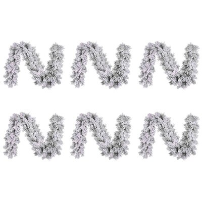 Dinsmore kerstguirlande set van 6 | wit/met sneeuw | 270cm