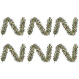 Vandans kerstguirlande set van 6 | groen met LED lampjes & dennenappels | 180cm