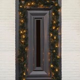 Glendon kerstguirlande set van 6 | groen met bevroren details & LED lampjes | 180cm