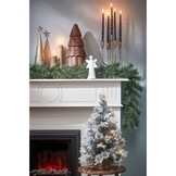Glendon kerstguirlande set van 6 | groen met bevroren details | 270cm