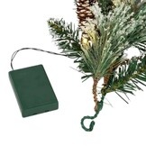 Vandans kerstguirlande set van 6 | groen met LED lampjes & dennenappels | 180cm