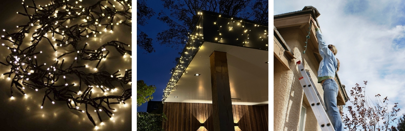 Kerstverlichting bevestigen ophangen