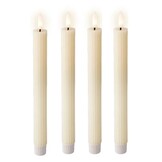 LED dinerkaars set van 4 | wax | crème met ribbel/warm wit | ø2,2x24,5cm