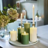 LED dinerkaars set van 4 | wax | crème/warm wit | ø2,2x24,5cm