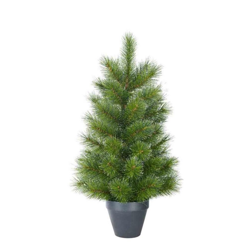Glendon Potted kunstkerstboom 90xø51cm | groen met bevroren details