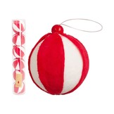 Kerstballen set rood/wit | 6 stuks | 6cm