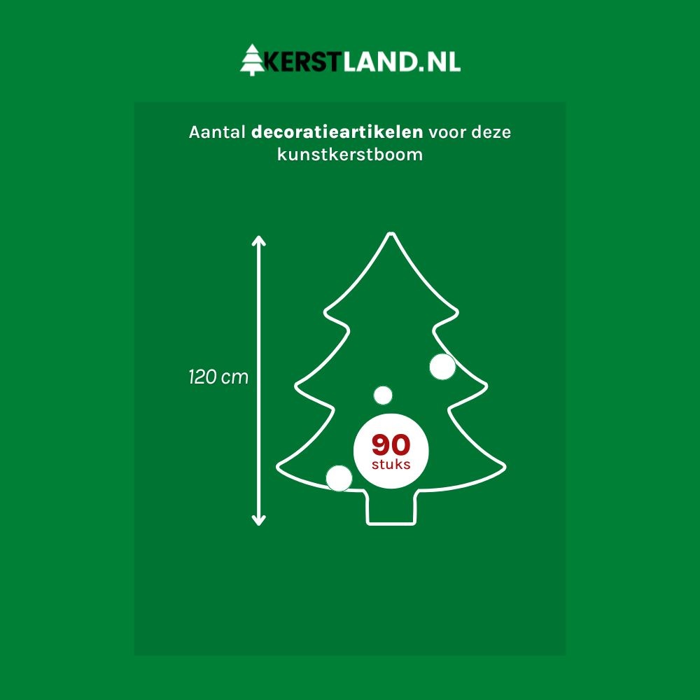 Brampton kunstkerstboom 120xø86cm | groen met 80 LED lampjes