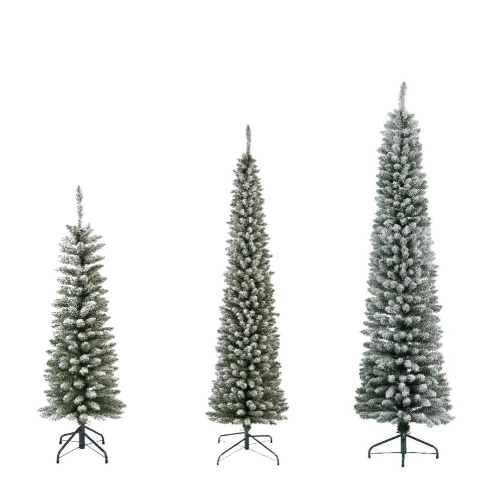 SET-VOORDEEL | Pencil Pine Snowy  family 180/210/240cm | smal | wit/met sneeuw