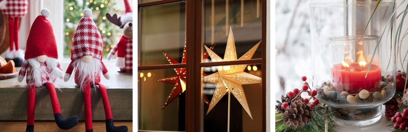 Kerstdecoratie voor de vensterbank ideeën 