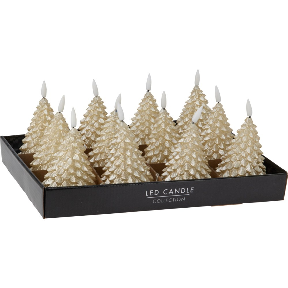LED kerstboom kaars | goud | 11cm