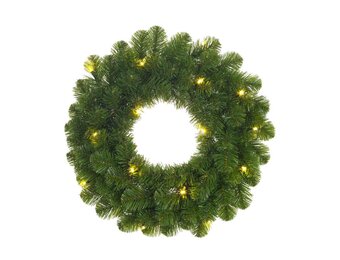 Norton kerstkrans | groen met LED lampjes | 60cm