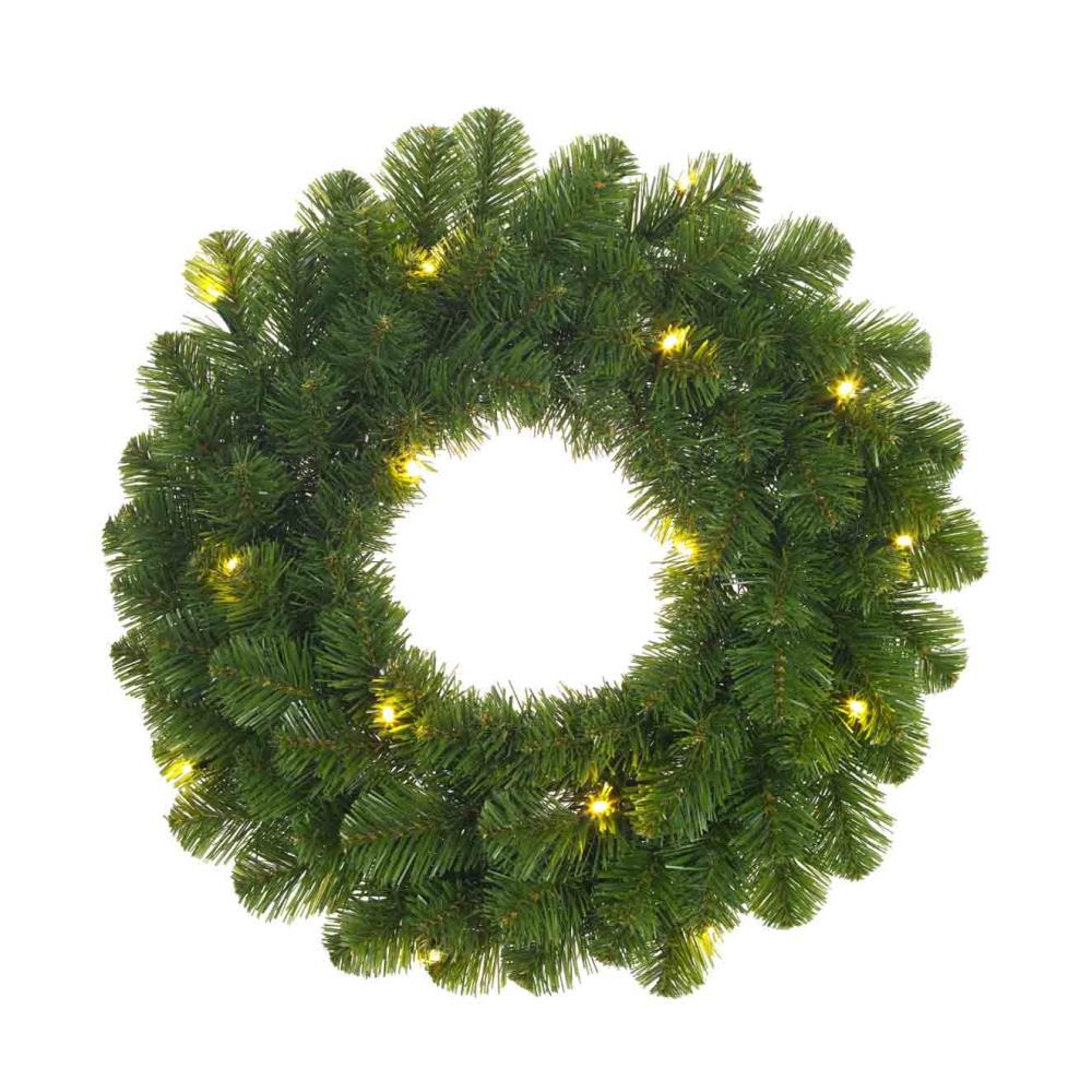 Norton kerstkrans | groen met LED lampjes | 60cm