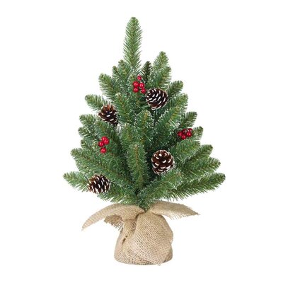 Creston kerstboompje incl. besjes en dennenappels | groen | 45cm