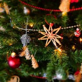 Kralenketting kerstboom | donkerrood | 10 meter
