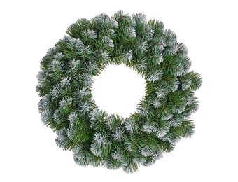 Norton kerstkrans | groen met bevroren details | 60cm