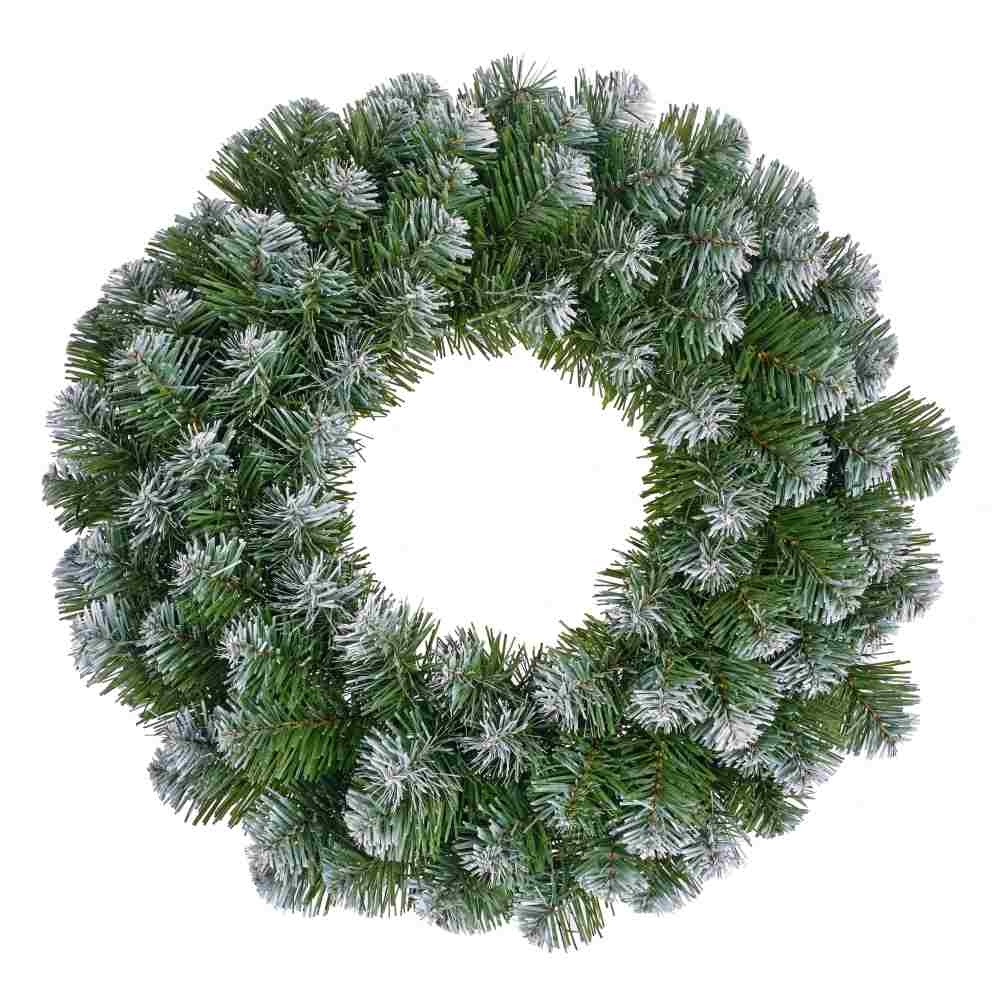 Norton kerstkrans | groen met bevroren details | 60cm