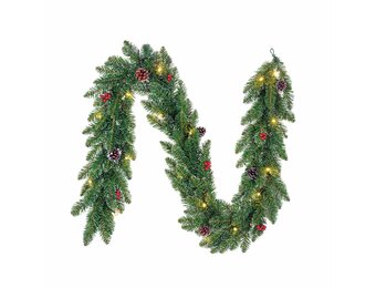 Creston kerstguirlande | groen met LED lampjes | 180cm