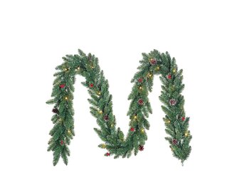 Creston kerstguirlande | groen met LED lampjes | 270cm