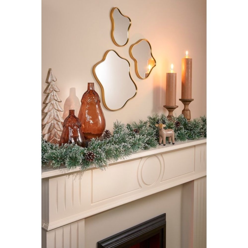 Vandans kerstguirlande | groen met LED lampjes & dennenappels | 180cm