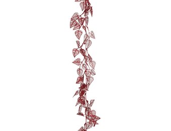 Slinger grote bladeren | polystyrene | rood | 180cm