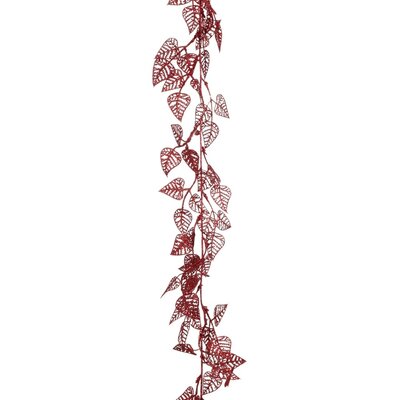 Slinger grote bladeren | polystyrene | rood | 180cm