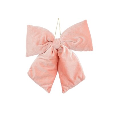 Kerststrik | polyester | roze | 34cm