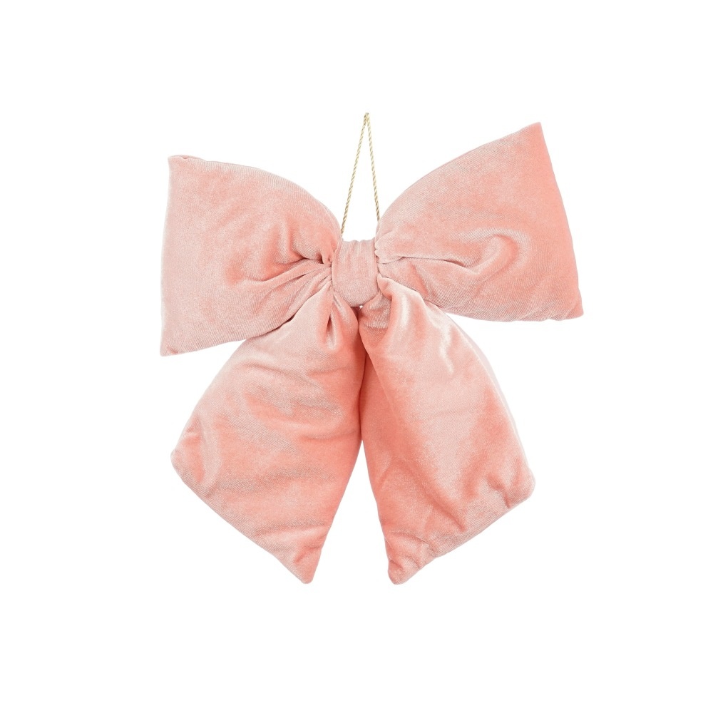 Kerststrik | polyester | roze | 34cm