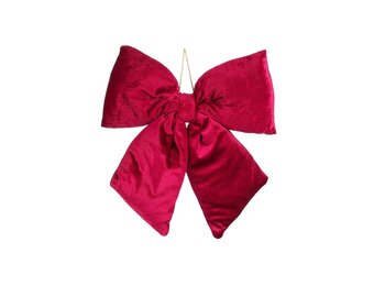 Kerststrik | polyester | donkerrood | 34cm