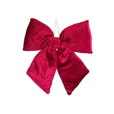 Kerststrik | polyester | donkerrood | 34cm