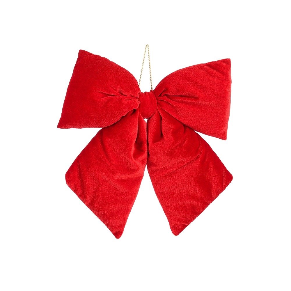 Kerststrik | polyester | rood | 34cm