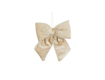 Kerststrik | polyester | creme | 23cm