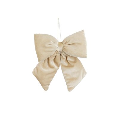 Kerststrik | polyester | creme | 23cm