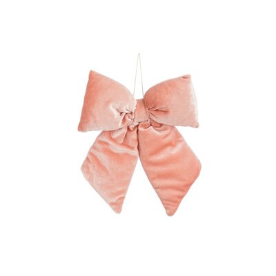 Kerststrik | polyester | roze | 23cm