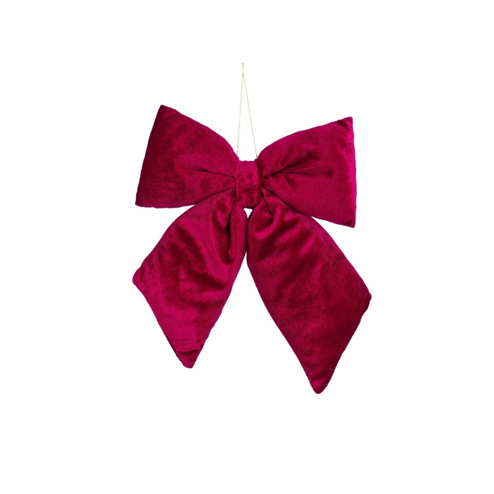 Kerststrik | polyester | donkerrood | 23cm